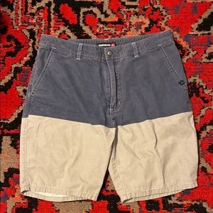 Quiksilver Colorblock Two-Tone Navy and Gray Mens Summer Shorts - Size 31 Waist